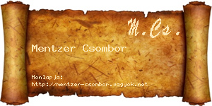 Mentzer Csombor névjegykártya